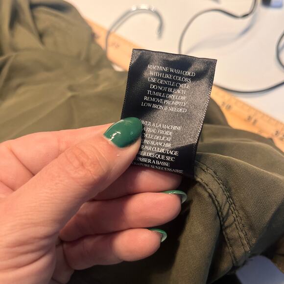 BlankNYC Olive Green Linen Blend Drape Front Light Jacket Size XS - Picture 6 of 8